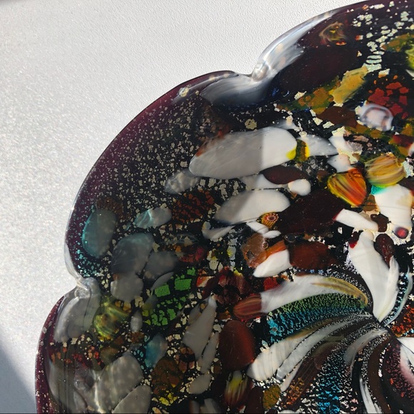 VINTAGE Murano Black Art Glass Tutti Frutti Bowl - Picture 7 of 13